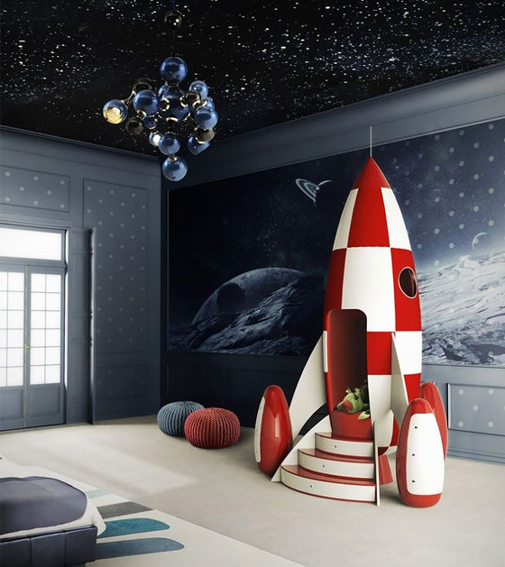 Комната для мальчика в стиле космос (36 фото)